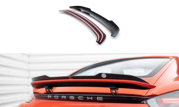 MAXTON DESIGN - Predĺženie spoilera PORSCHE 718 CAYMAN 982C, Čierny lesk