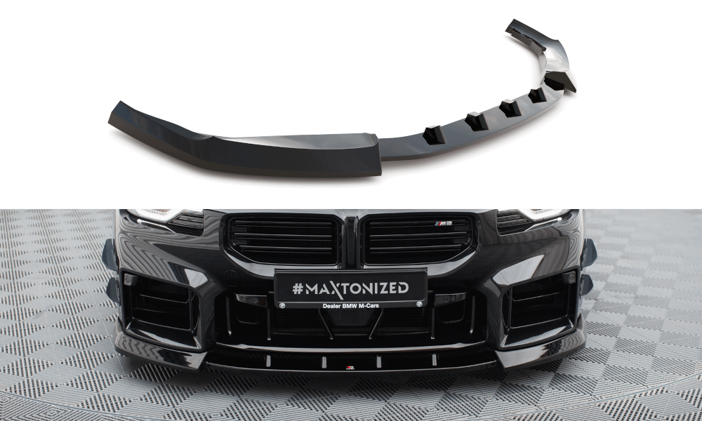 MAXTON DESIGN - Spoiler pod predný nárazník V.3 vhodné pre BMW M2 G87, Čierny lesk