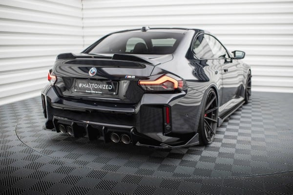 MAXTON DESIGN - Bočné difúzory zadného nárazníka V.4 vhodné pre BMW M2 G87, Čierny lesk – Obrázok 2