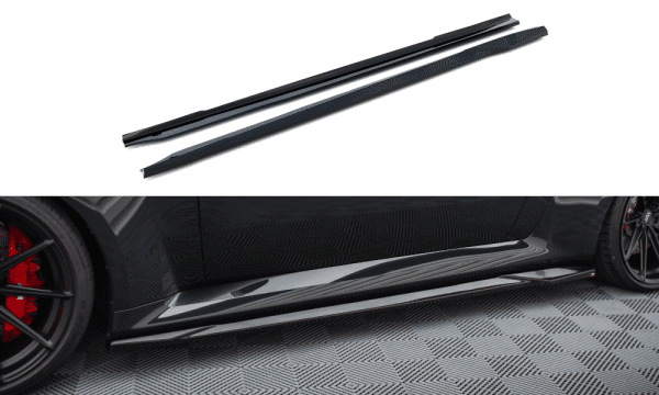 MAXTON DESIGN - Lišty pod bočné prahy V.1 vhodné pre BMW M2 G87, Čierny lesk