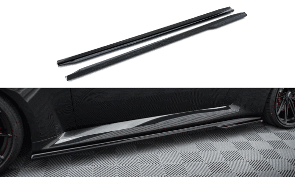 MAXTON DESIGN - Lišty pod bočné prahy V.2 vhodné pre BMW M2 G87, Čierny lesk