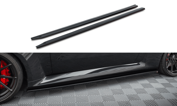 MAXTON DESIGN - Lišty pod bočné prahy V.3 vhodné pre BMW M2 G87, Čierny lesk