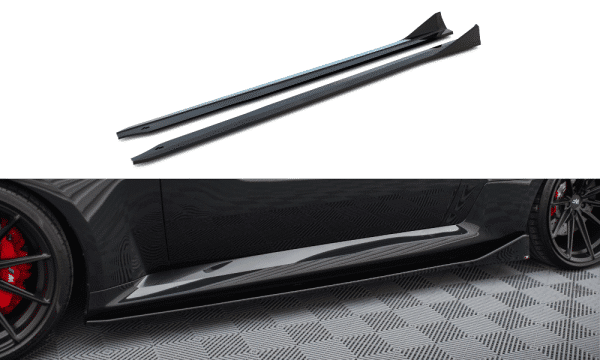 MAXTON DESIGN - Lišty pod bočné prahy V.4 vhodné pre BMW M2 G87, Čierny lesk