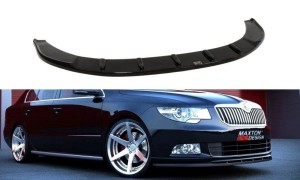 MAXTON DESIGN Spoiler pod Predný náraznik   Skoda Superb Mk2 (For Sport Predný náraznik Spoiler) , Štruktúrovaný plast