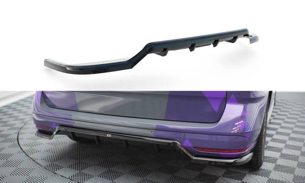 MAXTON DESIGN - Spoiler pod zadný nárazník s rebrovaním VOLKSWAGEN MULTIVAN T7,Čierny lesk