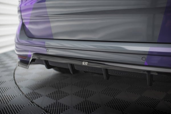 MAXTON DESIGN - Spoiler pod zadný nárazník s rebrovaním VOLKSWAGEN MULTIVAN T7,Čierny lesk – Obrázok 3