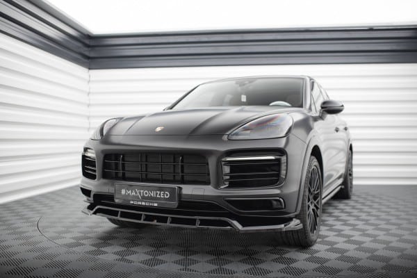 MAXTON DESIGN - Spoiler pod predný nárazník PORSCHE CAYENNE SPORT DESIGN MK3 ,Čierny lesk – Obrázok 3