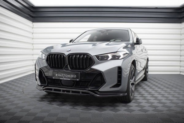 MAXTON DESIGN - Spoiler pod predný nárazník BV.1 vhodné pre BMW X6 M-PACK G06 FACELIFT, Čierny lesk – Obrázok 3