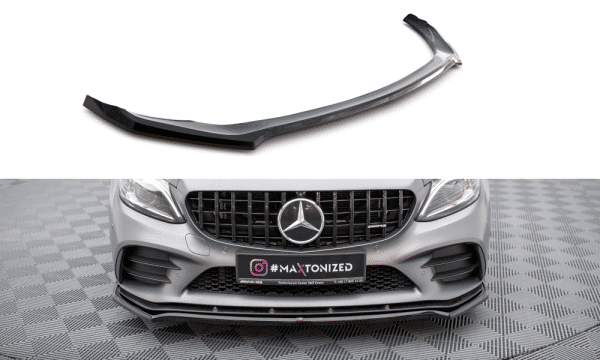 MAXTON DESIGN - Spoiler pod predný nárazník MERCEDES-AMG C43 COUPE / SEDAN C205 / W205 FACELIFT,Čierny lesk