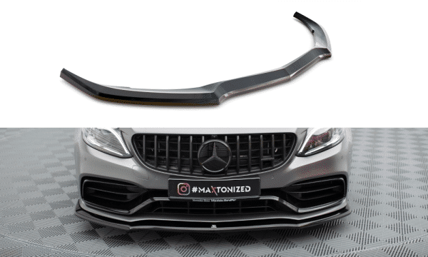 MAXTON DESIGN - Spoiler pod predný nárazník  V.1 MERCEDES-AMG C63 SEDAN / COMBI W205 FACELIFT, Čierny lesk