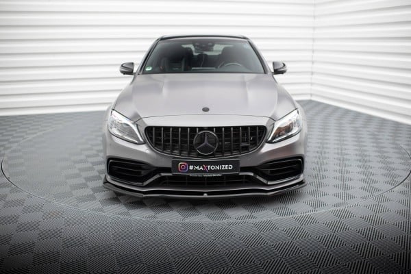 MAXTON DESIGN - Spoiler pod predný nárazník  V.1 MERCEDES-AMG C63 SEDAN / COMBI W205 FACELIFT, Čierny lesk – Obrázok 2