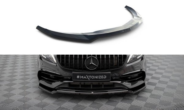 MAXTON DESIGN - Spoiler pod predný nárazník V.1 MERCEDES-BENZ A AMG-LINE W176 FACELIFT ,Čierny lesk