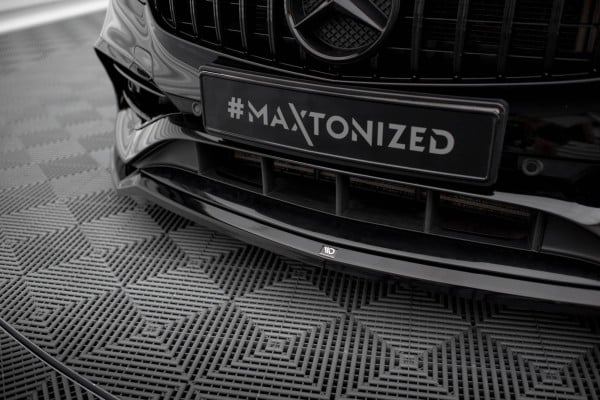 MAXTON DESIGN - Spoiler pod predný nárazník V.1 MERCEDES-BENZ A AMG-LINE W176 FACELIFT ,Čierny lesk – Obrázok 3