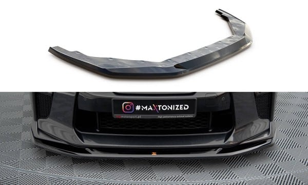 MAXTON DESIGN -Spoiler pod predný nárazník V.1 NISSAN GTR R35 FACELIFT, Čierny lesk