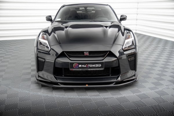 MAXTON DESIGN -Spoiler pod predný nárazník V.1 NISSAN GTR R35 FACELIFT, Čierny lesk – Obrázok 3