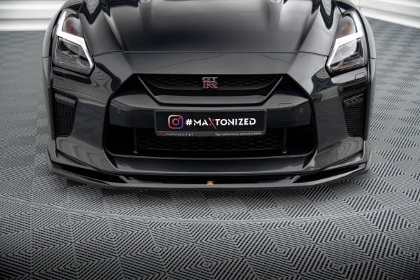 MAXTON DESIGN -Spoiler pod predný nárazník V.1 NISSAN GTR R35 FACELIFT, Čierny lesk – Obrázok 4