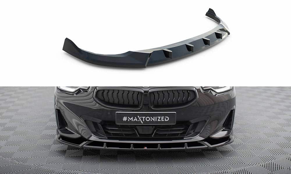 MAXTON DESIGN - Spoiler pod predný nárazník V.2 vhodné pre BMW 2 COUPE G42,Čierny lesk