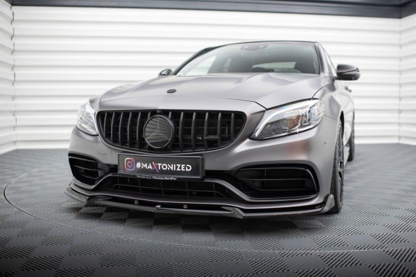 MAXTON DESIGN - Spoiler pod predný nárazník  V.2 MERCEDES-AMG C63 SEDAN / COMBI W205 FACELIFT, Čierny lesk – Obrázok 2