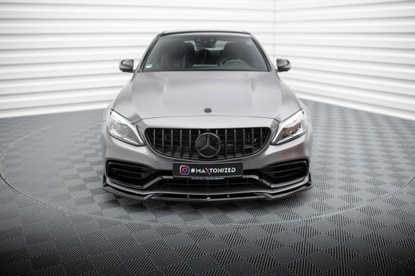 MAXTON DESIGN - Spoiler pod predný nárazník  V.2 MERCEDES-AMG C63 SEDAN / COMBI W205 FACELIFT, Čierny lesk – Obrázok 3