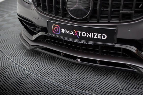 MAXTON DESIGN - Spoiler pod predný nárazník  V.2 MERCEDES-AMG C63 SEDAN / COMBI W205 FACELIFT, Čierny lesk – Obrázok 4