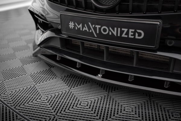 MAXTON DESIGN - Spoiler pod predný nárazník V.2 MERCEDES-BENZ A AMG-LINE W176 FACELIFT ,Čierny lesk – Obrázok 3