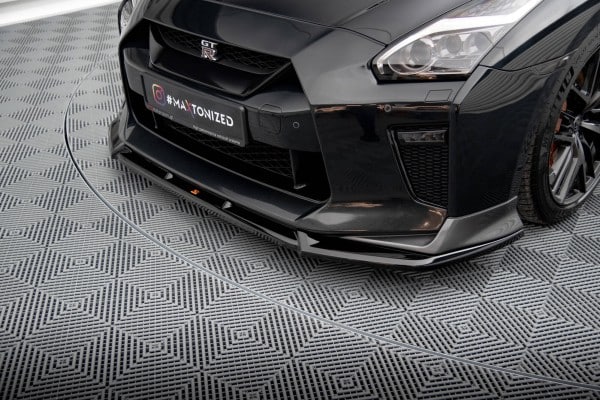 MAXTON DESIGN -Spoiler pod predný nárazník V.2 NISSAN GTR R35 FACELIFT, Čierny lesk – Obrázok 4