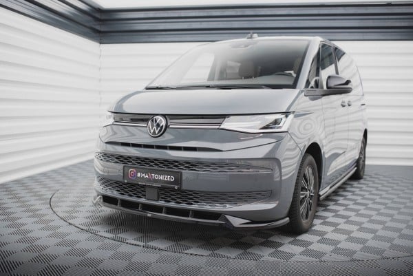 MAXTON DESIGN - Spoiler pod predný nárazník V.2 VOLKSWAGEN MULTIVAN T7,Čierny lesk – Obrázok 3