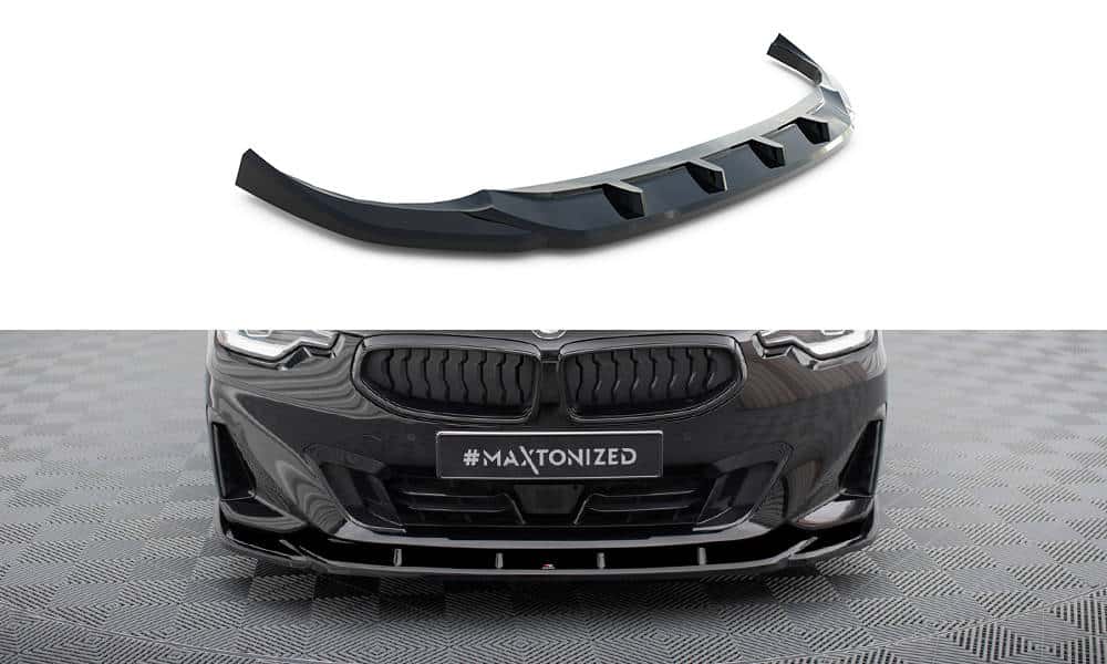 MAXTON DESIGN - Spoiler pod predný nárazník V.3 vhodné pre BMW 2 COUPE G42,Čierny lesk