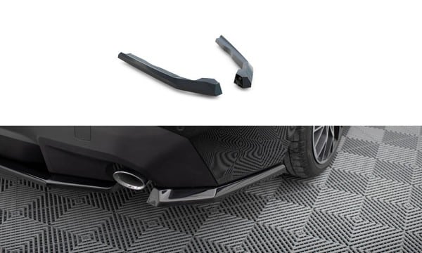 MAXTON DESIGN - Bočné difúzory zadného nárazníka V.1 vhodné pre BMW 2 COUPE G42,Čierny lesk