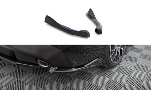 MAXTON DESIGN - Bočné difúzory zadného nárazníka V.2 vhodné pre BMW 2 COUPE G42,Čierny lesk
