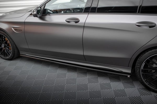 MAXTON DESIGN - Lišty pod bočné prahy MERCEDES-AMG C63 SEDAN / COMBI W205 FACELIFT, Čierny lesk (Kópia) – Obrázok 4