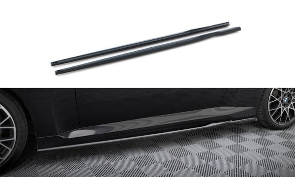MAXTON DESIGN - Lišty pod bočné prahy V.1 vhodné pre BMW 2 COUPE G42,Čierny lesk