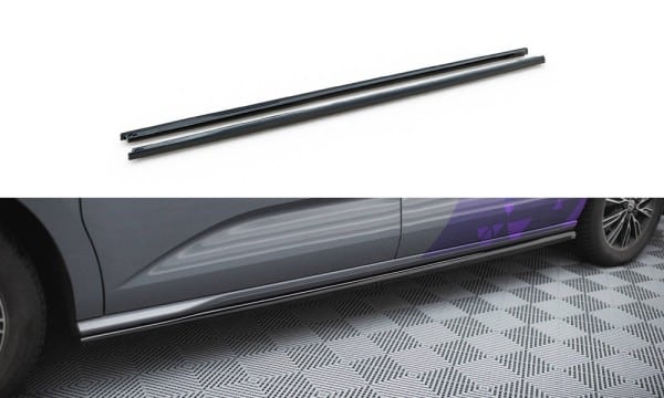 MAXTON DESIGN - Lišty pod bočné prahy VOLKSWAGEN MULTIVAN T7 ,Čierny lesk