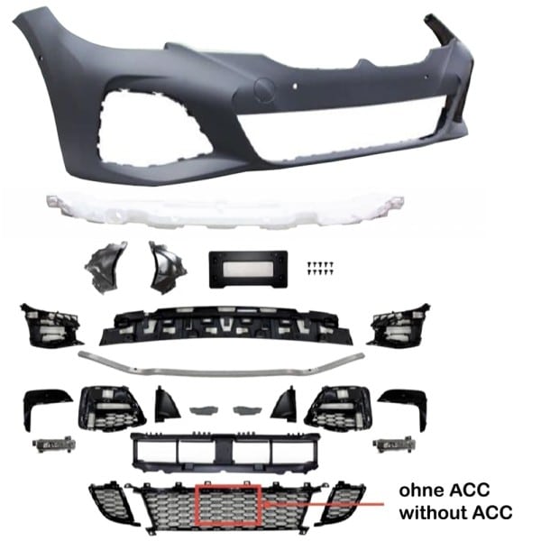 Predný nárazník BMW G20, s hmlovkamia otvorom pre PDC , bez ACC - BMW 3 Series G20, JMT, 2019- G21