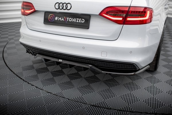 MAXTON DESIGN - Spoiler pod zadný nárazník  AUDI A4 COMPETITION AVANT B8 FACELIFT, Čierny lesk – Obrázok 4