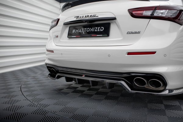 MAXTON DESIGN - Spoiler pod zadný nárazník V.2 MASERATI GHIBLI MK3 FACELIFT, Čierny lesk – Obrázok 4