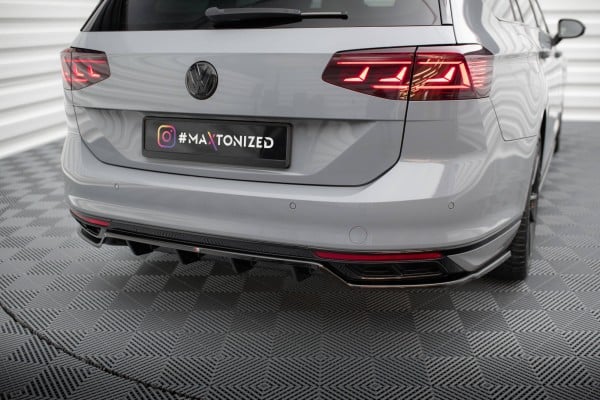 MAXTON DESIGN - Spoiler pod zadný nárazník VOLKSWAGEN PASSAT R-LINE B8 FACELIFT, Čierny lesk – Obrázok 2