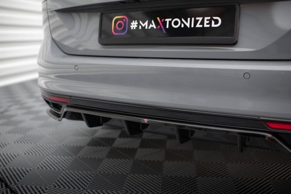 MAXTON DESIGN - Spoiler pod zadný nárazník VOLKSWAGEN PASSAT R-LINE B8 FACELIFT, Čierny lesk – Obrázok 3