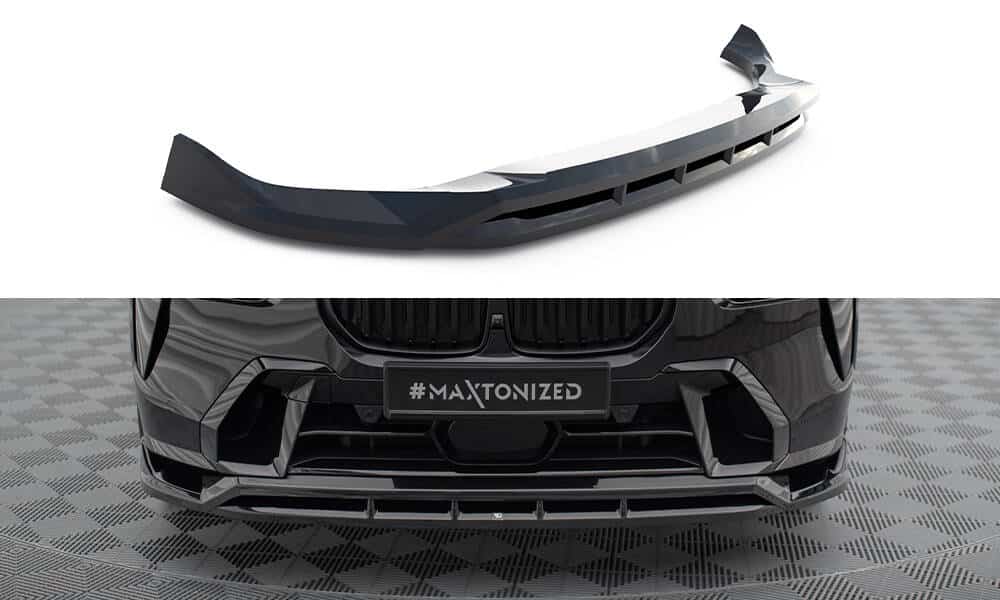 MAXTON DESIGN - Spoiler pod predný nárazník vhodné pre BMW X7 M-PACK G07 FACELIFT, Čierny lesk