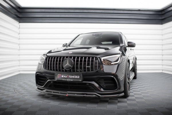 MAXTON DESIGN - Spoiler pod predný nárazník MERCEDES-AMG GLC 63 SUV / COUPE X253 / C253, Čierny lesk – Obrázok 2