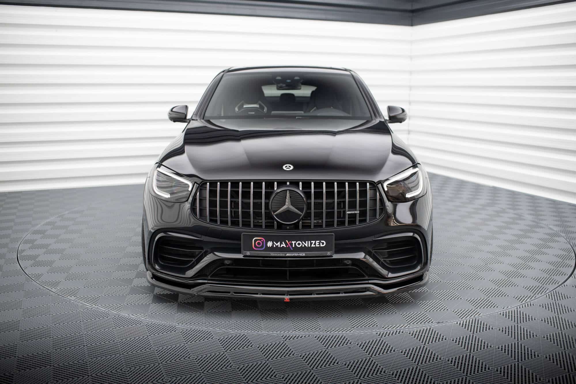 MAXTON DESIGN - Spoiler pod predný nárazník MERCEDES-AMG GLC 63 SUV / COUPE X253 / C253, Čierny lesk – Obrázok 4