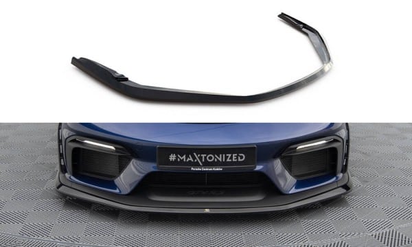 MAXTON DESIGN -Spoiler pod predný nárazník PORSCHE 718 CAYMAN GT4 RS 982C, Čierny lesk