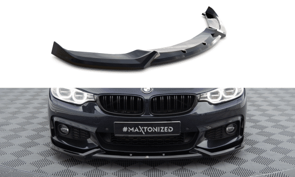 MAXTON DESIGN - Spoiler pod predný nárazník V.1 vhodné pre BMW 4 GRAN COUPE M-PACK F36 ,Čierny lesk