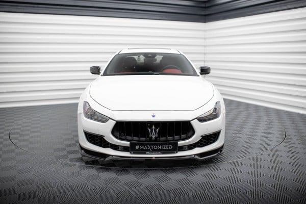 MAXTON DESIGN - Spoiler pod predný nárazník V.1 MASERATI GHIBLI MK3 FACELIFT, Čierny lesk – Obrázok 2