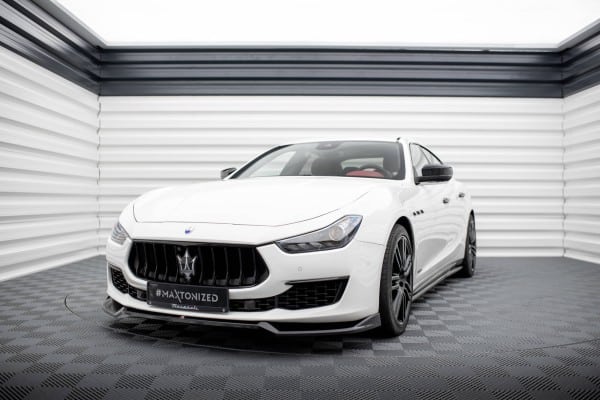 MAXTON DESIGN - Spoiler pod predný nárazník V.1 MASERATI GHIBLI MK3 FACELIFT, Čierny lesk – Obrázok 3