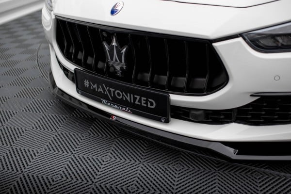 MAXTON DESIGN - Spoiler pod predný nárazník V.1 MASERATI GHIBLI MK3 FACELIFT, Čierny lesk – Obrázok 4