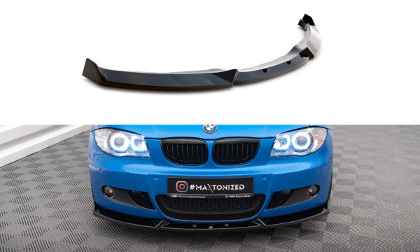 MAXTON DESIGN - Spoiler pod predný nárazník V.2 vhodné pre BMW 1 M-PACK E87 FACELIFT, Čierny lesk
