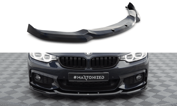 MAXTON DESIGN - Spoiler pod predný nárazník V.2 vhodné pre BMW 4 GRAN COUPE M-PACK F36 ,Čierny lesk