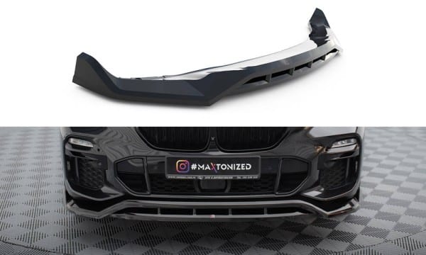 MAXTON DESIGN -Spoiler pod predný nárazník V.2 vhodné pre BMW X5 M-PACK G05, Čierny lesk