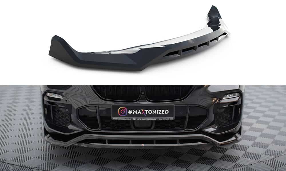 MAXTON DESIGN -Spoiler pod predný nárazník V.2 vhodné pre BMW X5 M-PACK G05, Čierny lesk